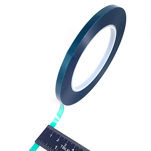 5 Roll High Temp Masking Tape Kit For Powder Coating, Painting, Hydrodip, Sublimation - Green Polyester 1/4", 3/8", 1/2", 3/4" & 1" #TOP1