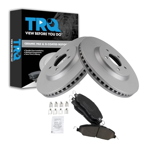 Image of TRQ Front Brake Pad & Rotor Kit Ceramic Premium G-Coated | For 2011-2014 Ford Mustang