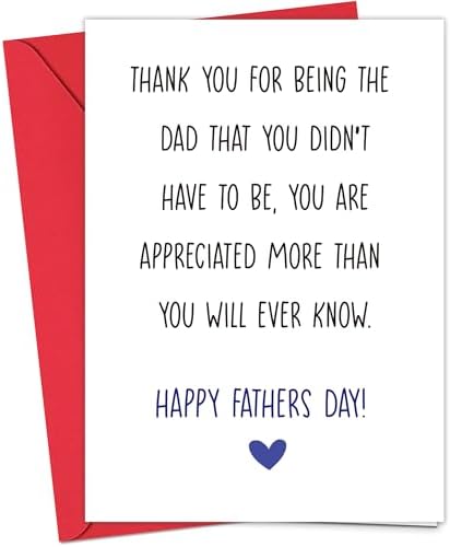 Step Dad Fathers Day Card - 5x7 In Happy Fathers Day Card for Dad...
