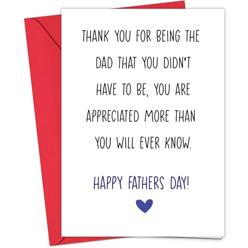 Step Dad Fathers Day Card - 5x7 In Happy Fathers Day Card for Dad...