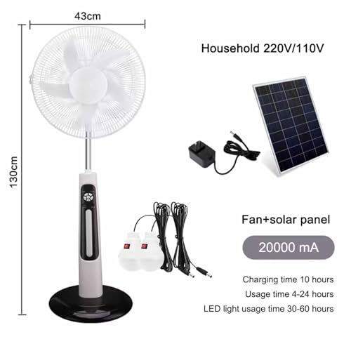 Ventilateur sur pied avec télécommande et hauteur réglable 9 vitesses blanc - 8