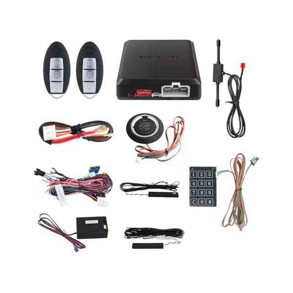 EASYGUARD EC002-NI-NS FSK Technology Rolling Code Smart Key pke car Security Alarm System with Passive keyless Entry auto Start Stop keyless go & Touch Password Entry Backup