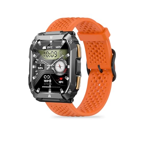 Correa silicona para reloj FOSMET G68 22mm naranja miniatura 1