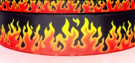 3yds Fire and Flames 3/8" 5/8" 7/8" 1.5" 2.25" Grosgrain Ribbon (2.25")