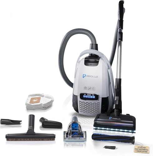 Prolux Phantom Canister PET Vacuum Cleaner, Wessel Werk EBK250 Power Nozzle, Quick Clean, Lightweight, HEPA Filter, Adjustable Suction, Cleans All Surfaces