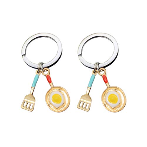 Preisvergleich Produktbild Amosfun 2Pcs Küche Keychain Bratpfanne Hängendes Keychain Miniküchenwerkzeug für Den Chef Der Liebhabergeschenk Kulinarisches Staffelungsgeschenk Kocht