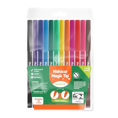HIDROCOR MAGIC TIP - ESTOJO 12 CORES LEO&LEO