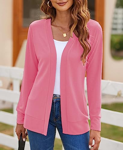 Image of Womens Casual Lightweight Long Sleeve Cardigan Flowy Soft Open Front Knit Cardigan Sweaters