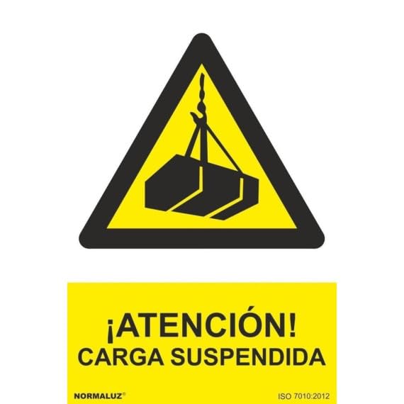Señal de ¡Atención! Carga Suspendida SEKURECO con tintas UV