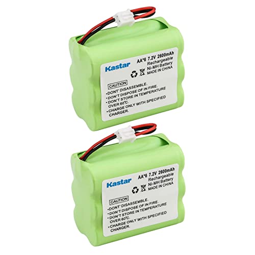 Kastar 2-Pack 7.2V 2300mAh Ni-MH Battery Replacement for ADT/Protection One Control Box Battery, JC1P-BH722 Security Control Panel Battery, DANTONA CUSTOM223, 2GIG BATT1X, 2GIG BATT2X Console
