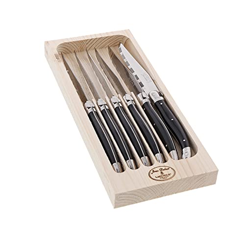 Jean Dubost - Couteaux Laguiole noir, coffret 6