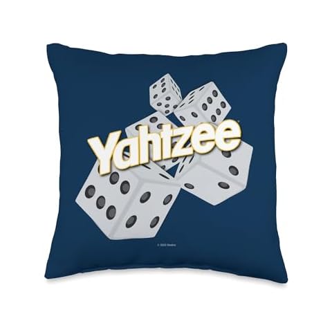 Yahtzee Large Dice with Logo Throw Pillow, 16x16, Multicolor Cover