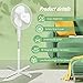 Aigostar Daisy - Ventilador de pie silencioso, 3 velocidades, diámetro 45 cm,...