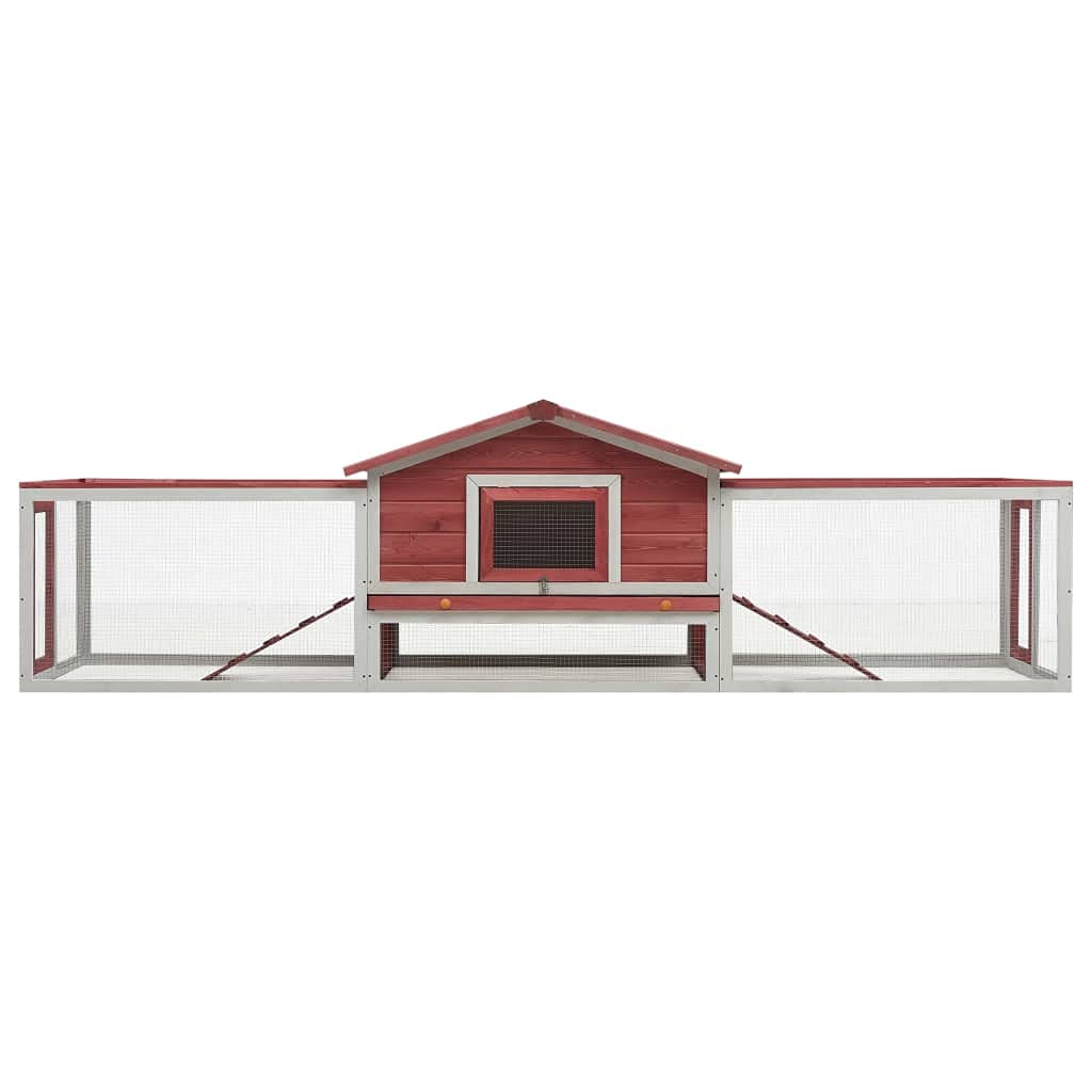 HOMIUSE Conejo rojo pino y abeto madera maciza conejillo de indias, accesorios para conejillos de indias, jaula, conejillo de indias, conejillo de indias, jaula para conejos, 310 x 70 x 87 cm