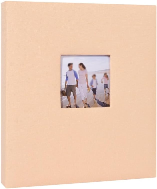 Fabric Covered Pouch Photo Storage Box with Large Capacity Album Loose Leaf Pages
