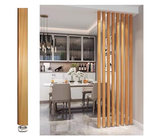 Biombo Separador de Ambientes Poste divisor de habitación de madera maciza sin taladro, Sala/Escaleras/Sala de Reuniones Puesto de separación de mamparas de privacidad