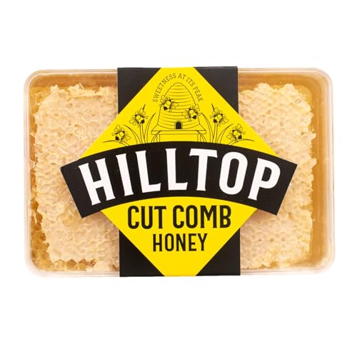 Hilltop Honey Cut Comb Slab 200g - Pure and Natural | Premium Quality and Tested For Authenticity | Certified Kosher | Dairy Nut and Gluten Free