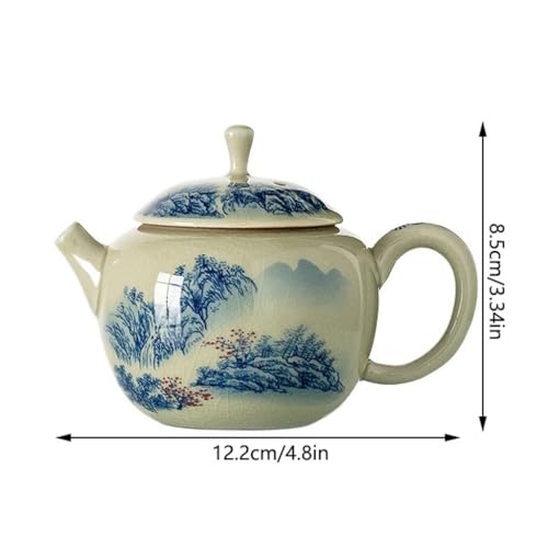 Tetera pequeña de cerámica con filtro para té suelto miniatura 2