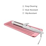 EIOKIT-Silicone-Heat-Resistant-Travel-Mat-Pouch-for-Hair-StraightenerCrimping-IronHair-Curling-IronHair-Curling-WandFlat-IronHair-Waving-Iron-and-Hot-Hair-Styling-Tools-Light-Pink