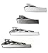 LOYALLOOK 2pcs 2.15Inch Mens Tie Bar Pinch Clip Set for Regular Ties and 2pcs 1.5Inch Skinny Tie Clip with Gift Box Silver Black Tone Pack