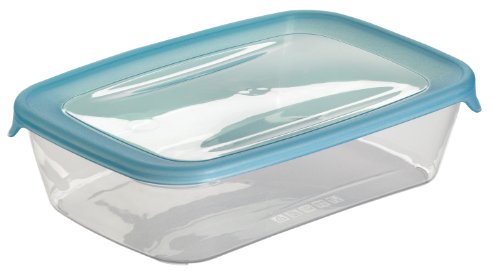 Curver 180699 Fresh'N Go Boîte Hermétique de Conservation Rectangulaire Polypropylène Transparent/Bleu 23 x 15 x 7 cm