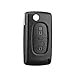 Heart Horse 2 Pulsanti Guscio chiave telecomando compatibile con Peugeot 107 207 307 307S 308 407 607 Citroen C2 C3 C4 C5 C6 C8 Xsara CE0536 （con scanalatura senza supporto batteria)