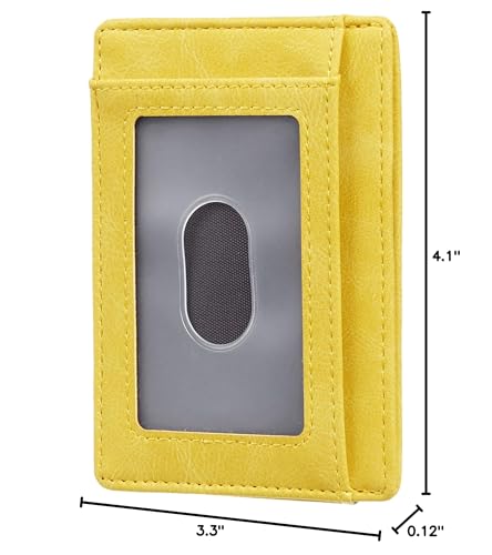 Image of Travelambo Slim Wallet Front Pocket Minimalist Leather RFID Blocking Medium Size