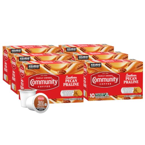 Image of Community Coffee Southern Pecan Praline K-Cups, Medium Roast, 10 Count (Pack of 6)
