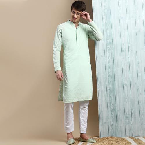 Image of Sanwara Men's Solid White Cotton Pyjamas