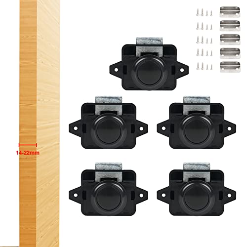Serrure de meuble sans clé à bouton poussoir rétractable en lot de 5 - 7