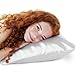 Grace & Company Silky Satin Pillowcase for Hair & Skin, Oeko-Tex Certified Satin Silk Pillowcase with Zipper - Ultra Smooth White Pillowcases Standard Size 20”x26” - Snow