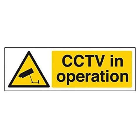 Safety Security Notice, CCTV in Operation Sign - Self Adhesive Vinyl Heavy Duty Long Lasting Material 100mm x 300mm Cover