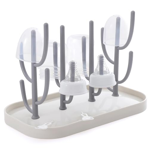 Image of XYW Baby Bottle Drying Rack, Bottle Dryer Rack Holder, Space Saving Standing Drying Rack for Baby Bottles, Pump Part Cleaning, Countertop Drying Rack Baby Accessory