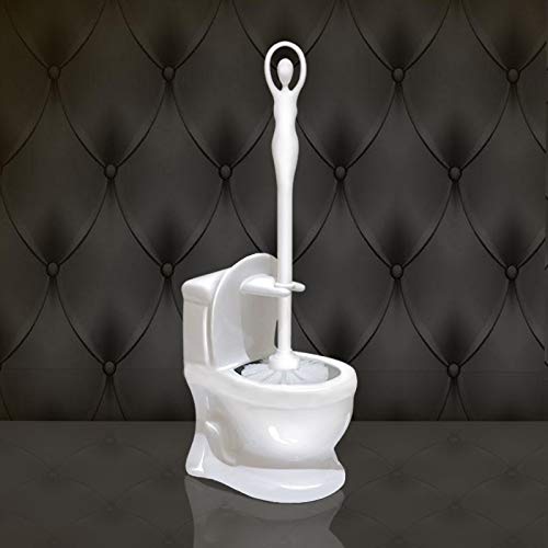 WANDOM WC-Bürstenhalter-Kit Creative-Toilette ist sauber und frei von Sackgassen eine Lange europäische Keramik Griff aus der Stanze Waschtoilettenbürste weiß WC BrushY13-DJ3642109552