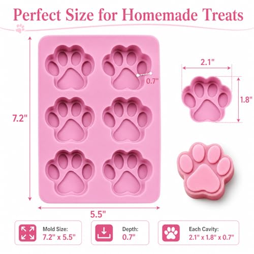 Set de 3 Moldes de Silicón para Cubos de Hielo de Huellas de Perro miniatura 5