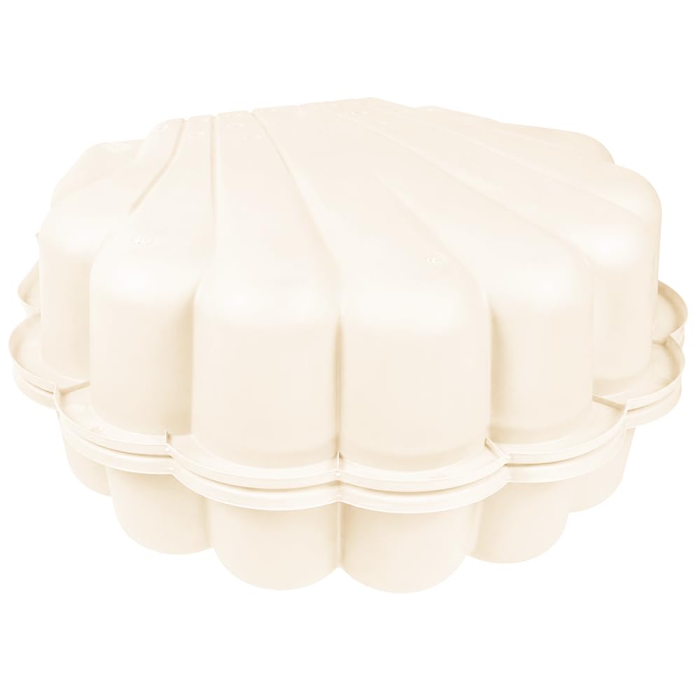 Ondis24 Coquillage en plastique pour bac à sable avec couvercle, 2 pièces (Beige pastel, 87)