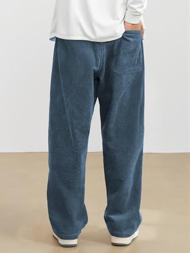 Image of JMIERR Mens Corduroy Pants Wide Leg Baggy Sweatpants | Loose Fit Joggers, Elastic Waist Drawstring, Casual Sweatpants, Vintage Pants, Fall Winter Fashion, Streetwear