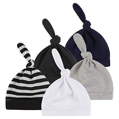 FUOITA 5 Pack Baby Hat Boys Girls Striped Cap Cotton Newborn Infant Toddler Hospital Headwraps Kids Skull Beanies