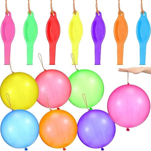 SharkGear 25 Large Punch Balloons for Kids Parties 15 inch Large Party Bag Fillers Rainbow Balloons Assorted Colours Fun Childrens Party Ideas - Easy to Inflate (25 pack)