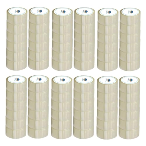 Image of Indipac BOPP Transparent Cello Tape 2 Inch 65m Roll - Heavy Duty Sealing Tape for Carton Box Packing, Warehouse, Industrial, Office & Ecommerce Packaging Tapes (Pack of 72)