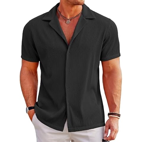 COOFANDY Casual Short Sleeve Summer Shirt Cover