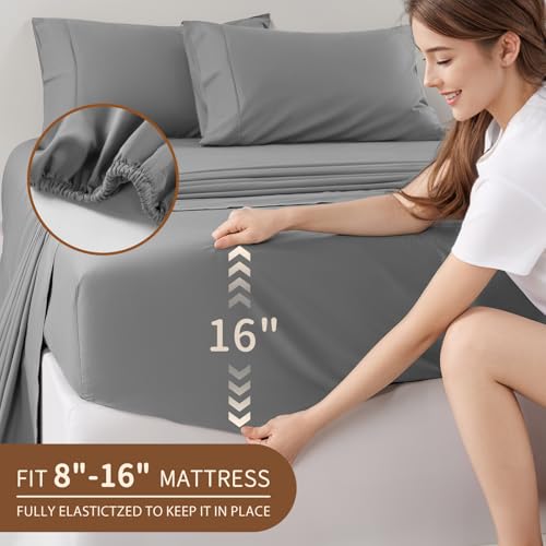 Image of 100% Egyptian Cotton Sheet Set 4Pcs, 16 inch Deep Pocket, 1000 TC Cal King