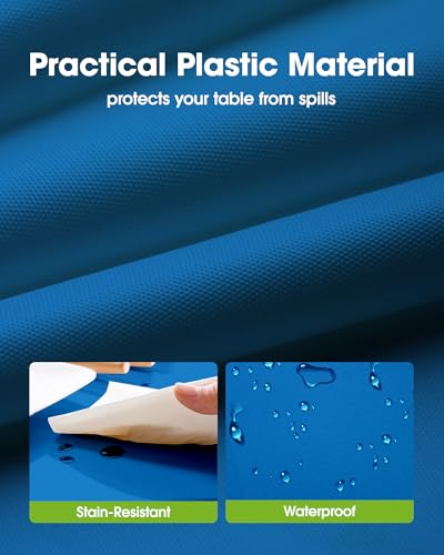 Image of Pureegg Plastic Table Cloth Disposable 8 Pack, 54 x 108 Inch Table Cloths, Graduation Decorations Class of 2026, Graduation Party Tablecloths, Rectangle, Plastic Cover, Leakproof & Sturdy, Blue