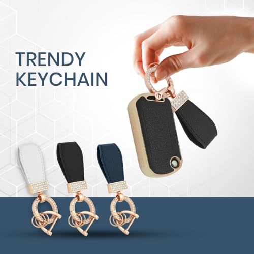 Image of keyzone Litchi Leather TPU Key Cover & Keychain for Thar, Thar Roxx, Bolero, Scorpio, XUV700, XUV400, XUV3x0, XUV300, TUV300, Marazzo Flip Key (Black)