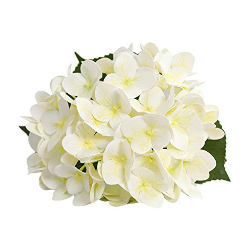 LOVEYue Flores artificiales, 1 pieza de tela artificial 3D flor hortensia nupcial boda fiesta decoración de escritorio - blanco Cover