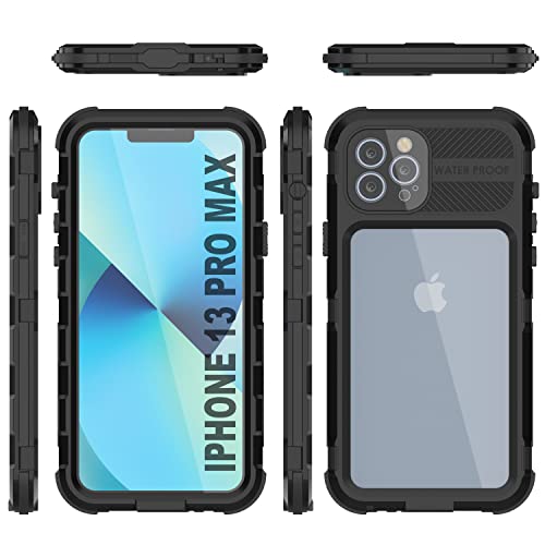 Punkcase For Iphone 13 Pro Max Waterproof Aluminum Case [Metal Extreme 2.0 Series] Ip68 Rugged Bumper Cover W/Buillt In Screen Protector | Ultimate Protection For Iphone 13 Pro Max (6.7") [Black] #TOP7