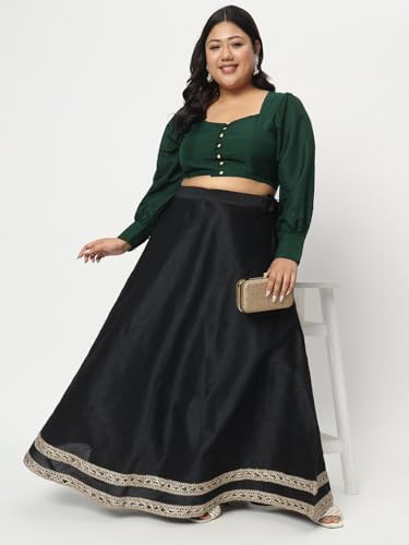 Image of studio rasa Women's Plus Size Chroma Button Down Crop Top for Wedding Festive Party