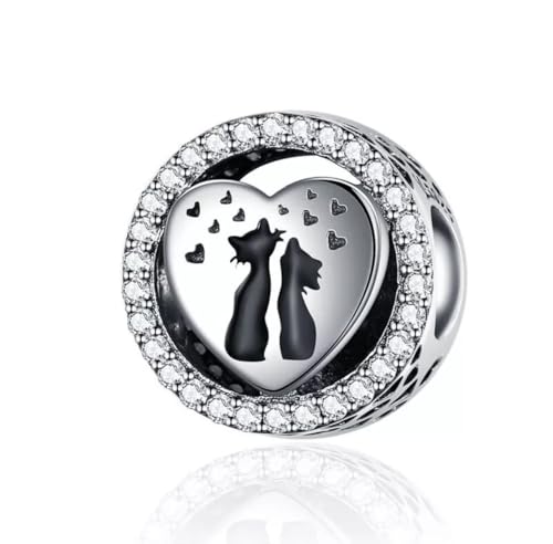 Charm de gato de plata para lucir en tu pulsera Pandora durante tus paseos diarios