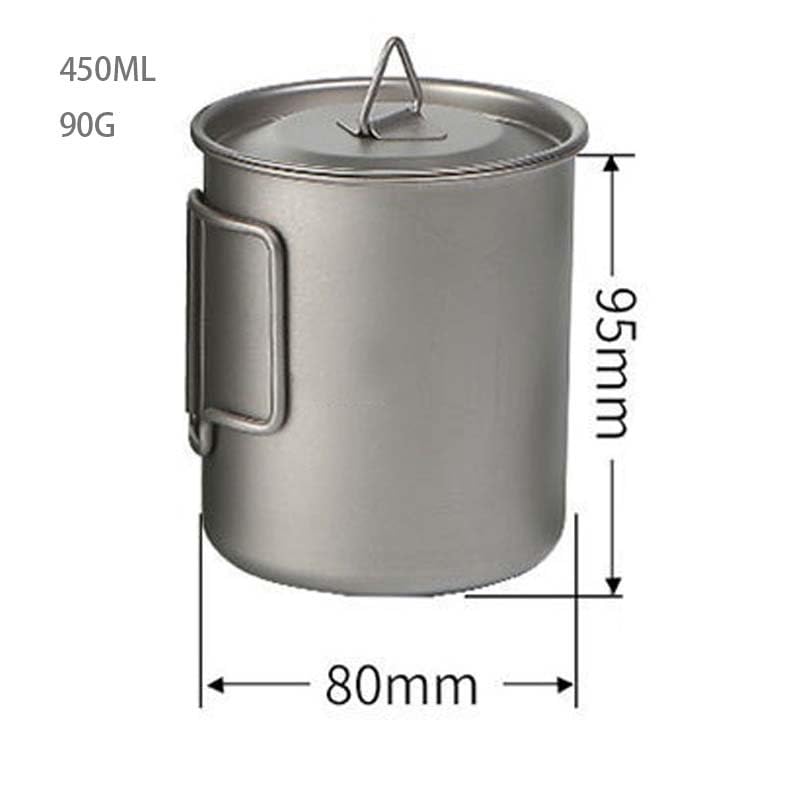 Echeson 1PC Pure Titanium Water Cup 450ML, Foldable Portable Coffee Cup Tea Maker Suitable for Outdoor Travel Or Camping