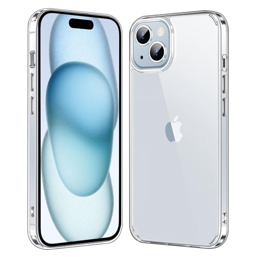 for iPhone 15 Case 6.1-Inch Anti-Yellowing Shockproof Phone Bumper Cover Anti-Scratch Clear